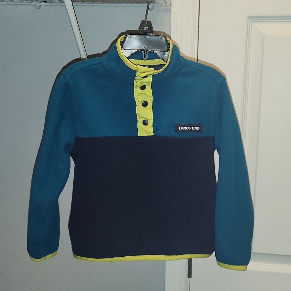 (3 ITEMS FOR $25)Lands' End Kids' Teal and Navy Fleece Jacket Size XXS (2-3)